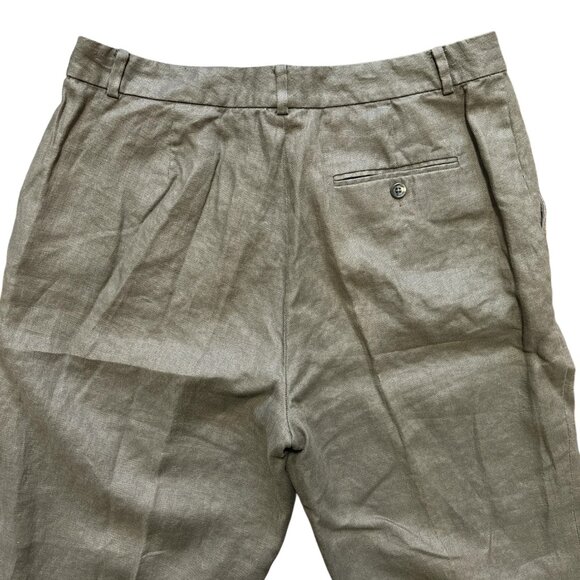 RALPH LAUREN 100% Linen Straight Leg Trouser Pants in Taupe Brown SZ 10 - Picture 4 of 8